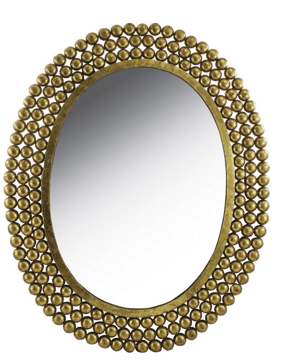 Oval Nailhead Mirror