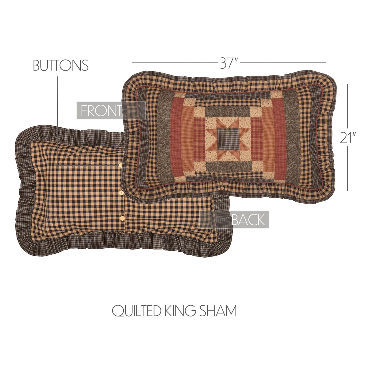 Maisie King Sham 21x37 VHC Brands - The Fox Decor
