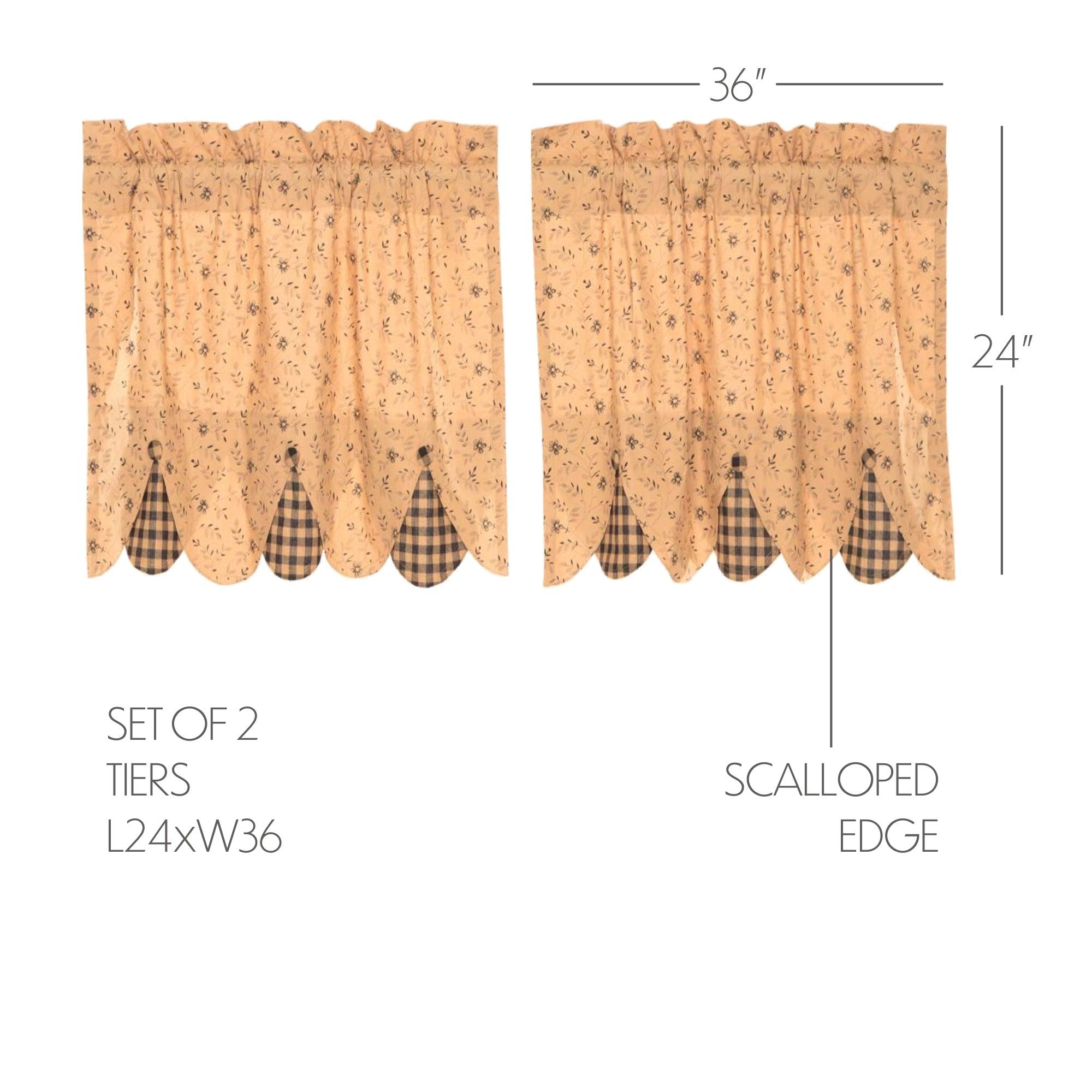 Maisie Tier Curtain Set of 2 L24xW36 - The Fox Decor