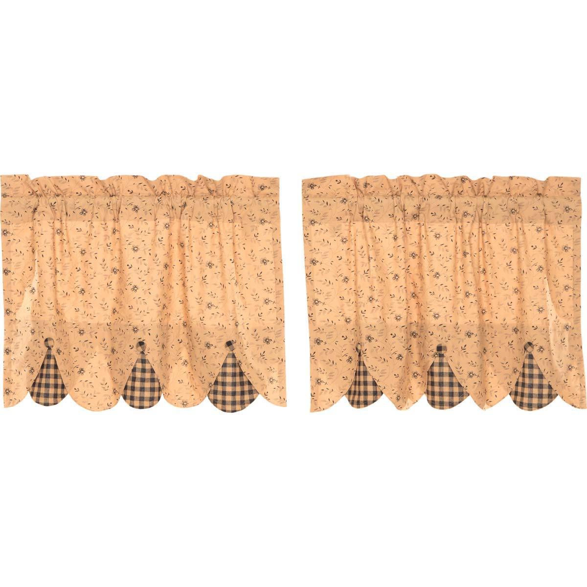 Maisie Tier Curtain Set of 2 L24xW36 - The Fox Decor