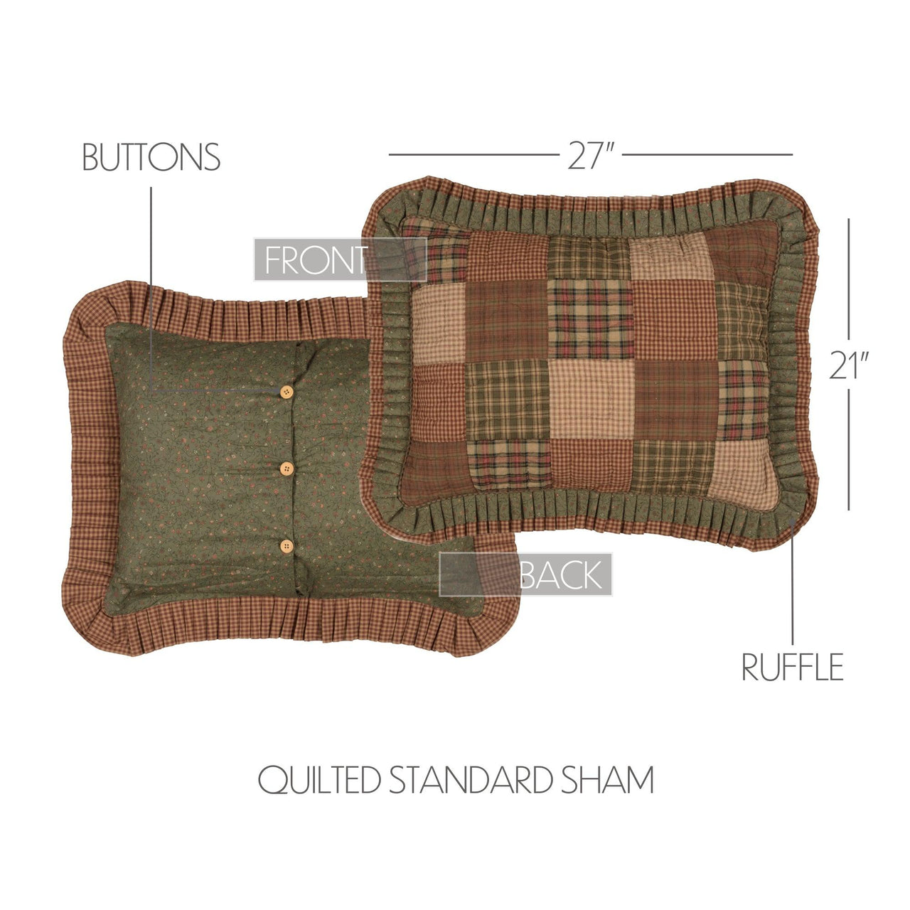 Crosswoods Standard Sham 21x27 VHC Brands - The Fox Decor