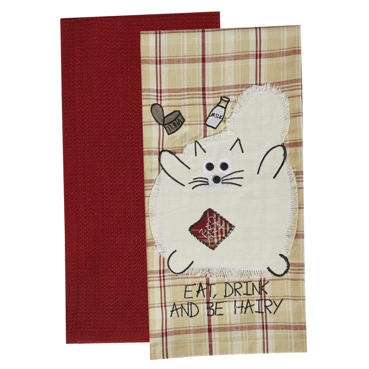 Eat Drink Be Hairy 2 Dishtowel Set Park Designs