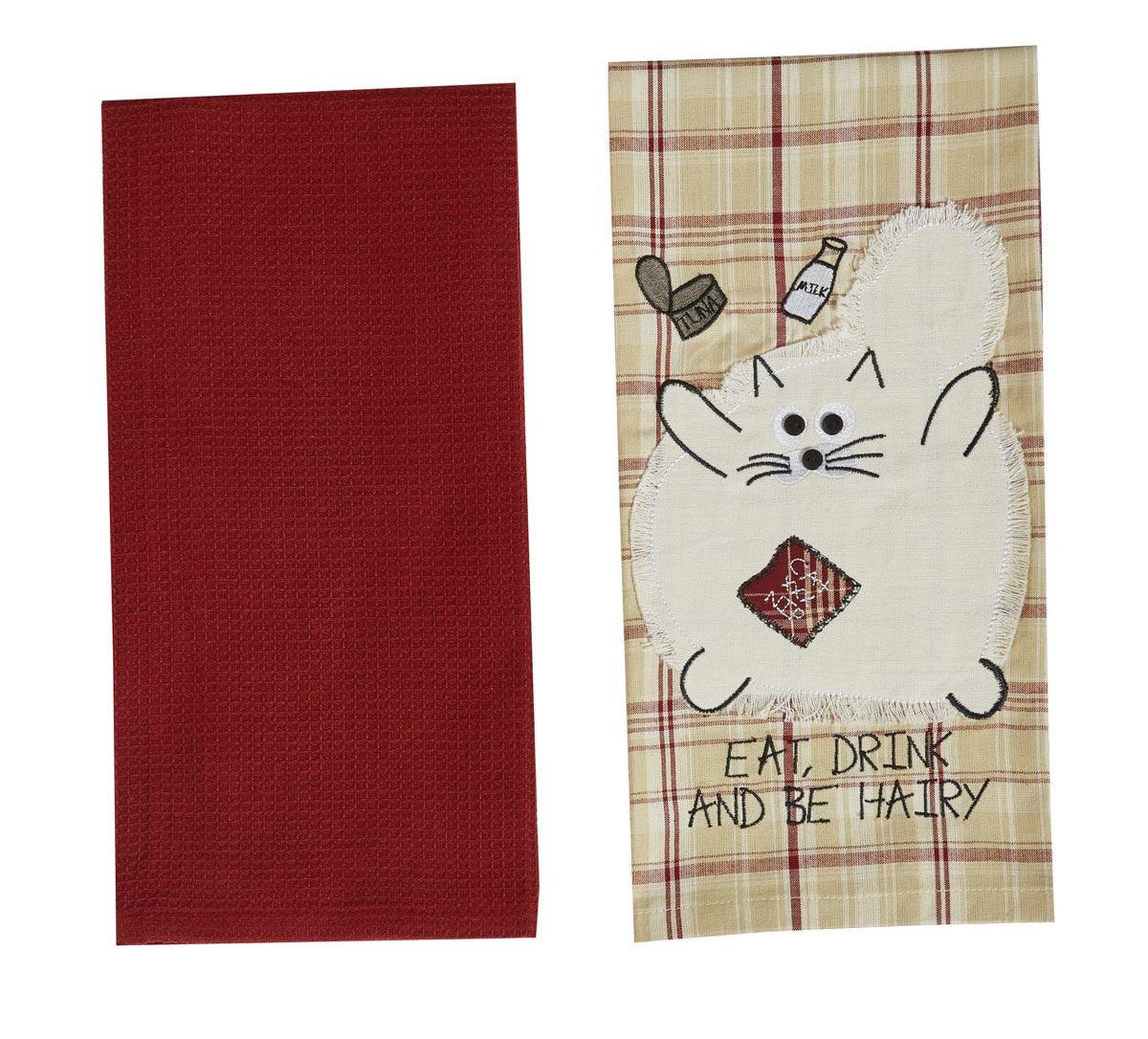 Eat Drink Be Hairy 2 Dishtowel Set Park Designs