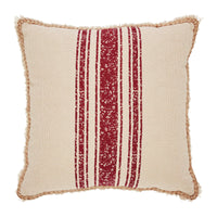 Thumbnail for Vintage Burlap Stripe Red Pillow 18x18 - The Fox Decor