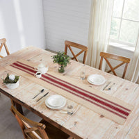 Thumbnail for Yuletide Burlap Stripe Red Table Runner 13x72 VHC Brands - The Fox Decor