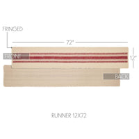 Thumbnail for Yuletide Burlap Stripe Red Table Runner 13x72 VHC Brands - The Fox Decor