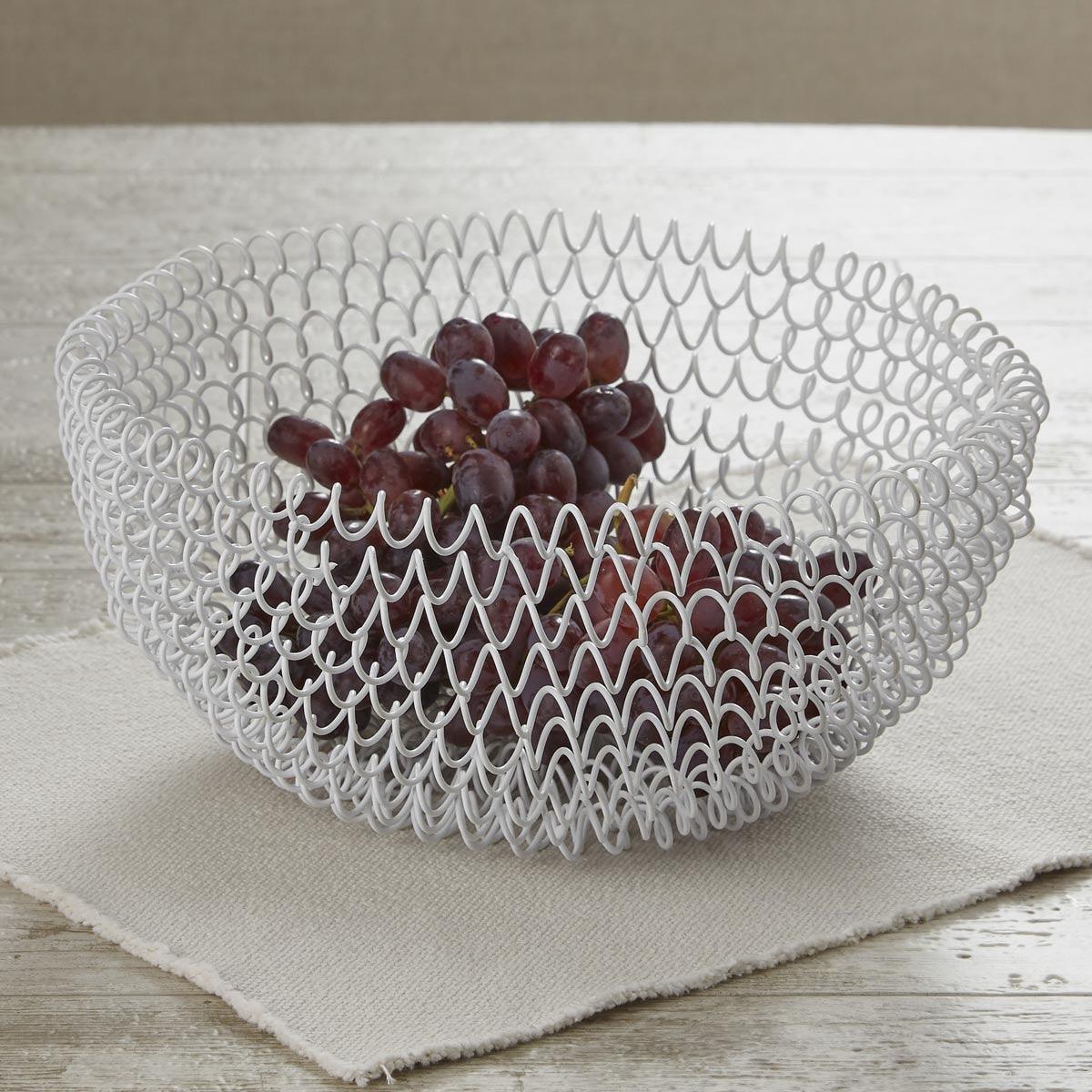 White Spiral Wire Bowl Park Designs - The Fox Decor