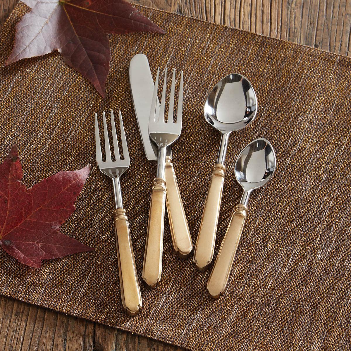 Antique Gold Flatware Spoon Set of 8 Park Designs