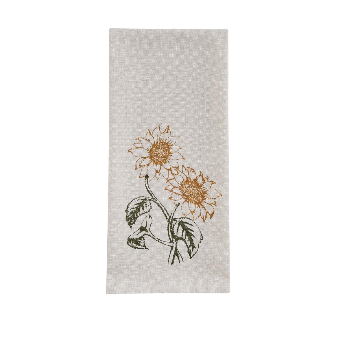 Double Sunflower Print Dishtowel Set of 6 Park Designs - The Fox Decor