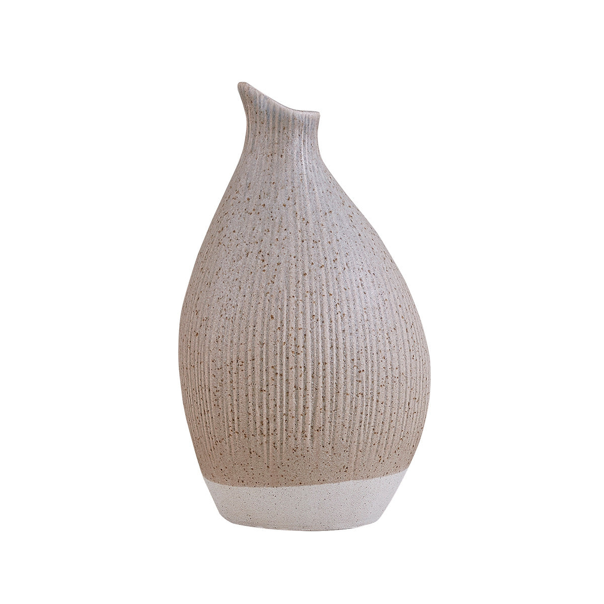 Organic Ribbed Vase Stone Tall Park Designs