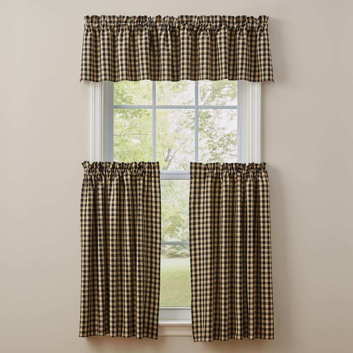 Berry Gingham Lined Valance Park Designs