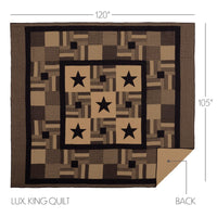 Black Check Star Luxury King Quilt 120Wx105L - The Fox Decor