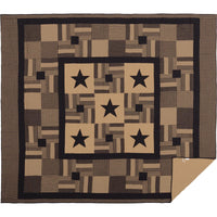 Black Check Star Luxury King Quilt 120Wx105L - The Fox Decor