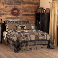 Black Check Star King Quilt 105Wx95L - The Fox Decor
