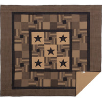 Black Check Star King Quilt 105Wx95L - The Fox Decor