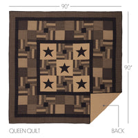 Black Check Star Queen Quilt 90Wx90L - The Fox Decor