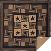 Black Check Star Queen Quilt 90Wx90L - The Fox Decor