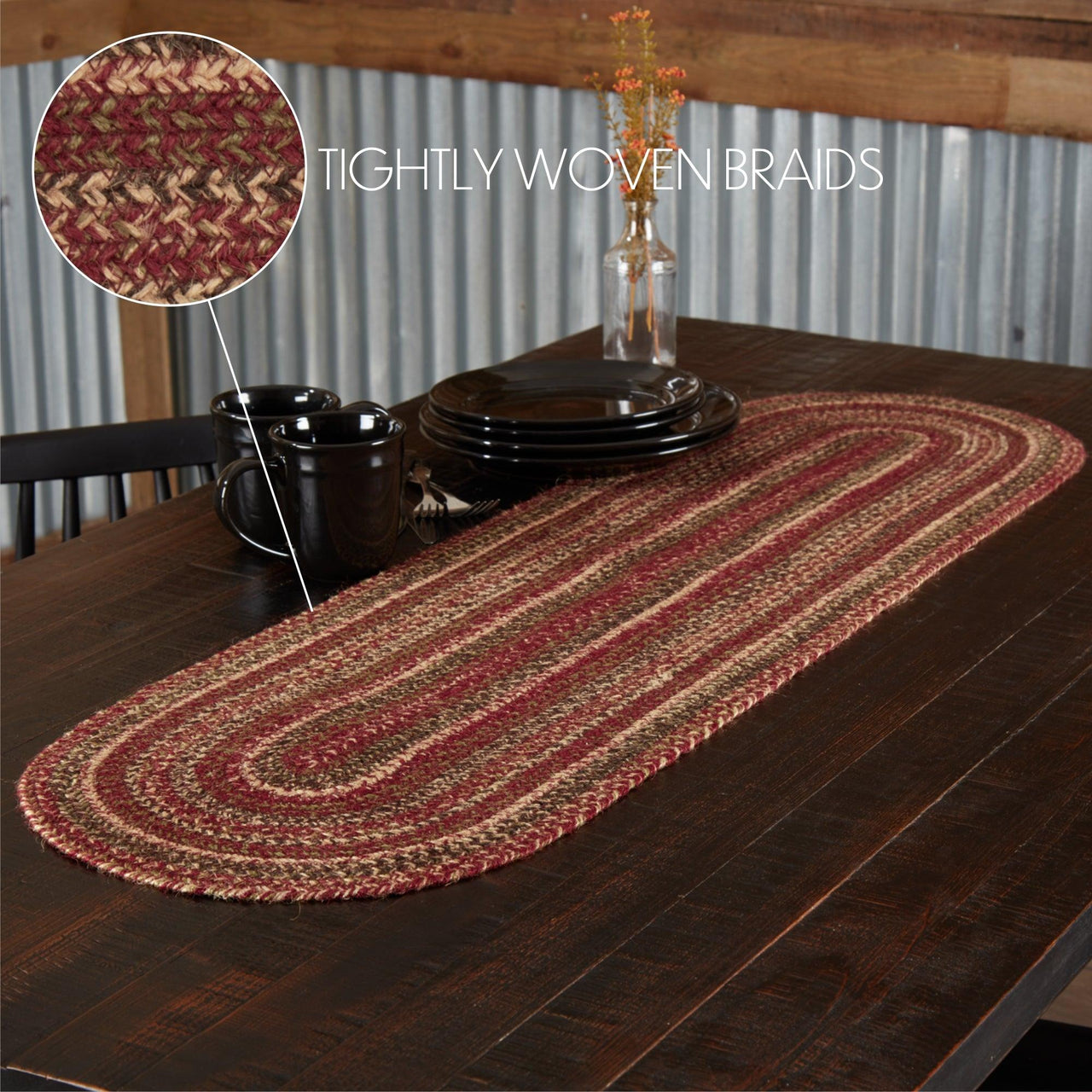 Cider Mill Jute Braided Table Runner - The Fox Decor