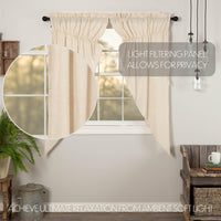 Thumbnail for Simple Life Flax Natural Prairie Short Curtain Panel Set of 2 63x36x18 VHC Brands