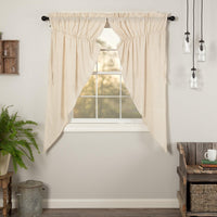 Thumbnail for Simple Life Flax Natural Prairie Short Curtain Panel Set of 2 63x36x18 VHC Brands