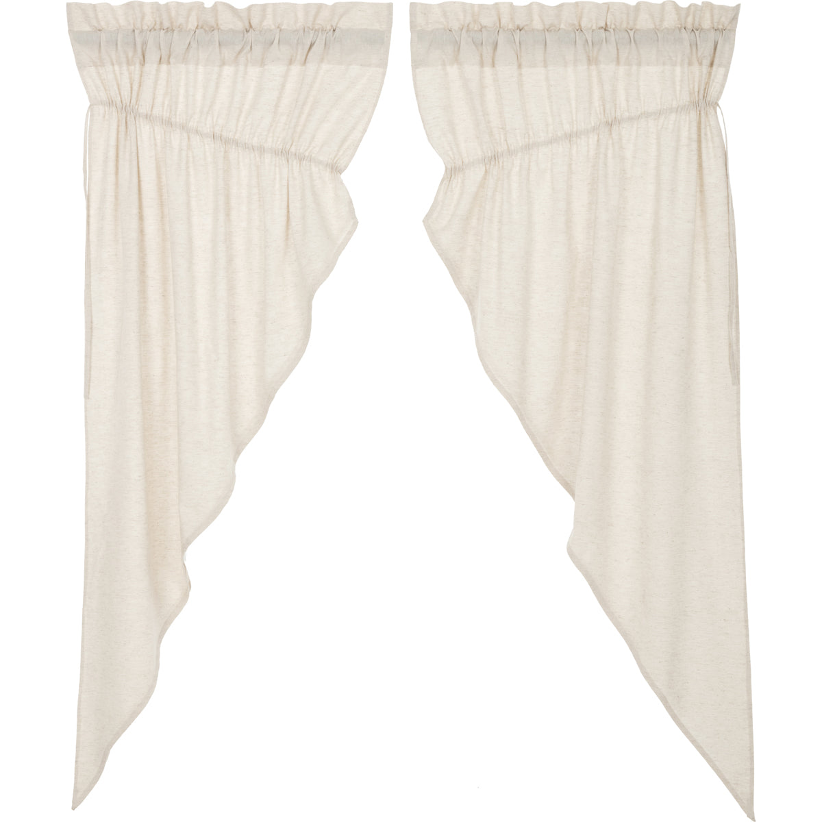 Simple Life Flax Natural Prairie Short Curtain Panel Set of 2 63x36x18 VHC Brands