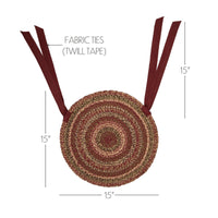 Thumbnail for Cider Mill Jute Braided Chair Pad Set of 6 Burgundy, Natural, Green - The Fox Decor