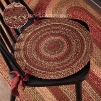 Thumbnail for Cider Mill Jute Braided Chair Pad Set of 6 Burgundy, Natural, Green - The Fox Decor