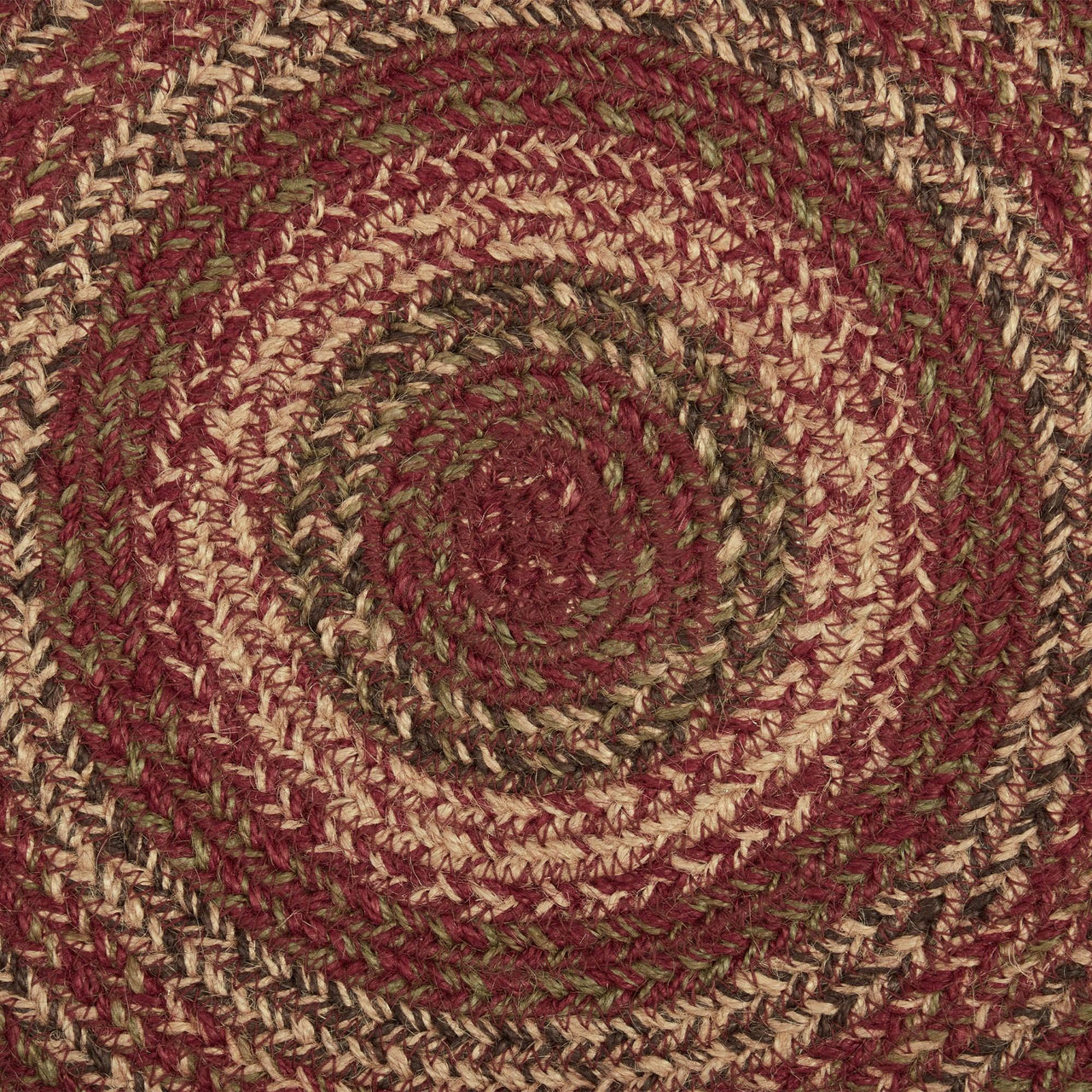 Cider Mill Jute Braided Chair Pad Set of 6 Burgundy, Natural, Green