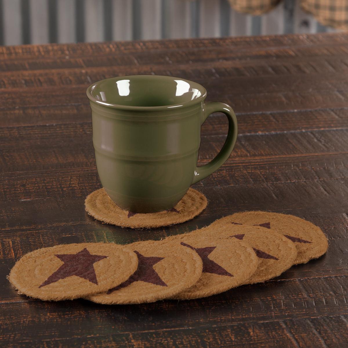 Heritage Farms Star Jute Coaster Set of 6 - The Fox Decor
