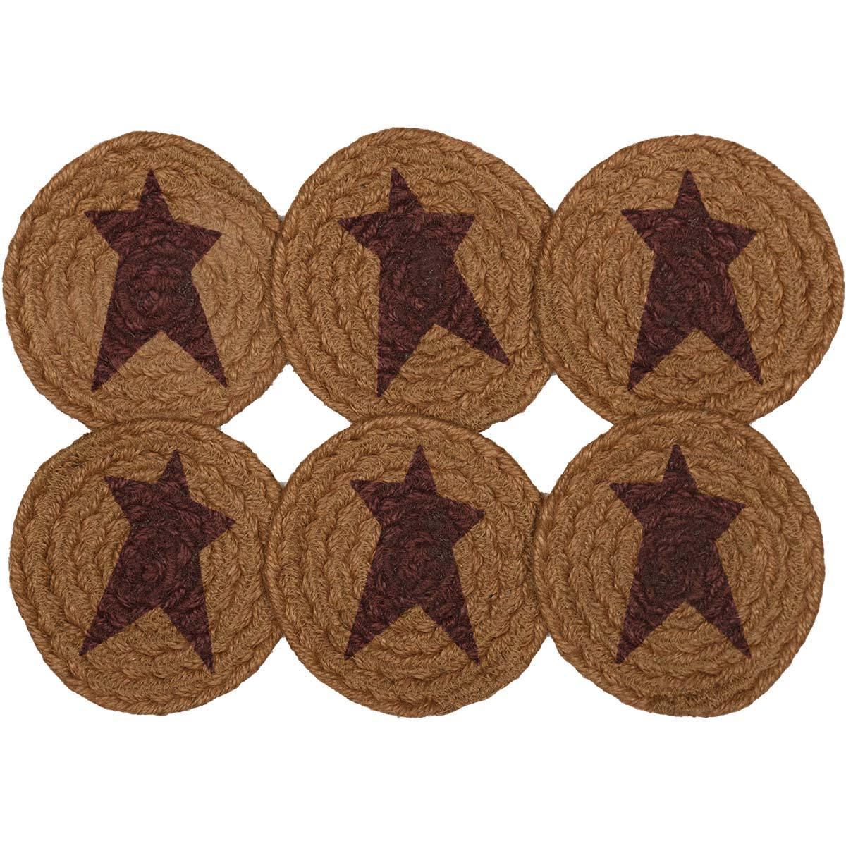 Heritage Farms Star Jute Coaster Set of 6 - The Fox Decor