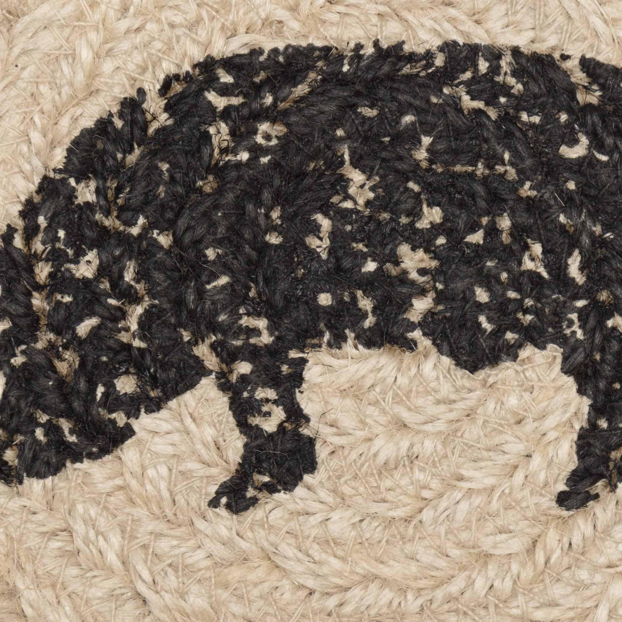 Sawyer Mill Charcoal Pig Jute Coaster Set of 6 VHC Brands