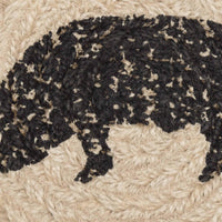 Thumbnail for Sawyer Mill Charcoal Pig Jute Coaster Set of 6 VHC Brands - The Fox Decor