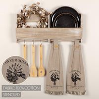 Sawyer Mill Charcoal Windmill Button Loop Kitchen Towel Set of 2 VHC Brands - The Fox Decor