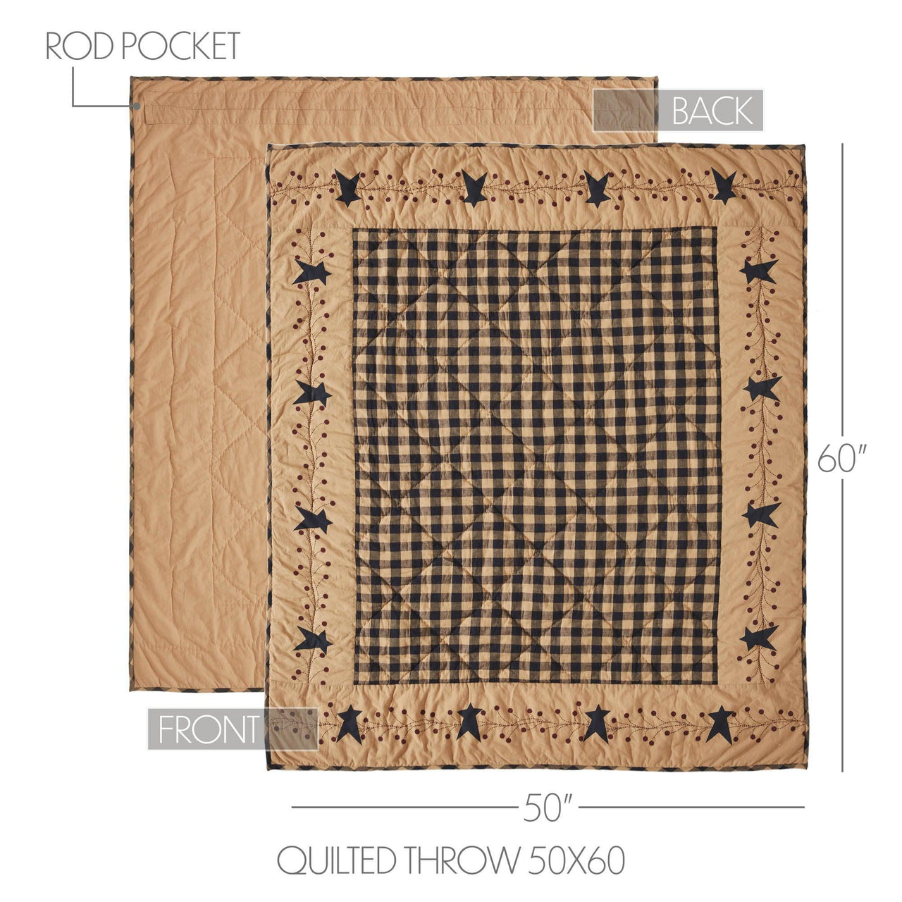 Pip Vinestar Quilted Throw 50x60 - The Fox Decor