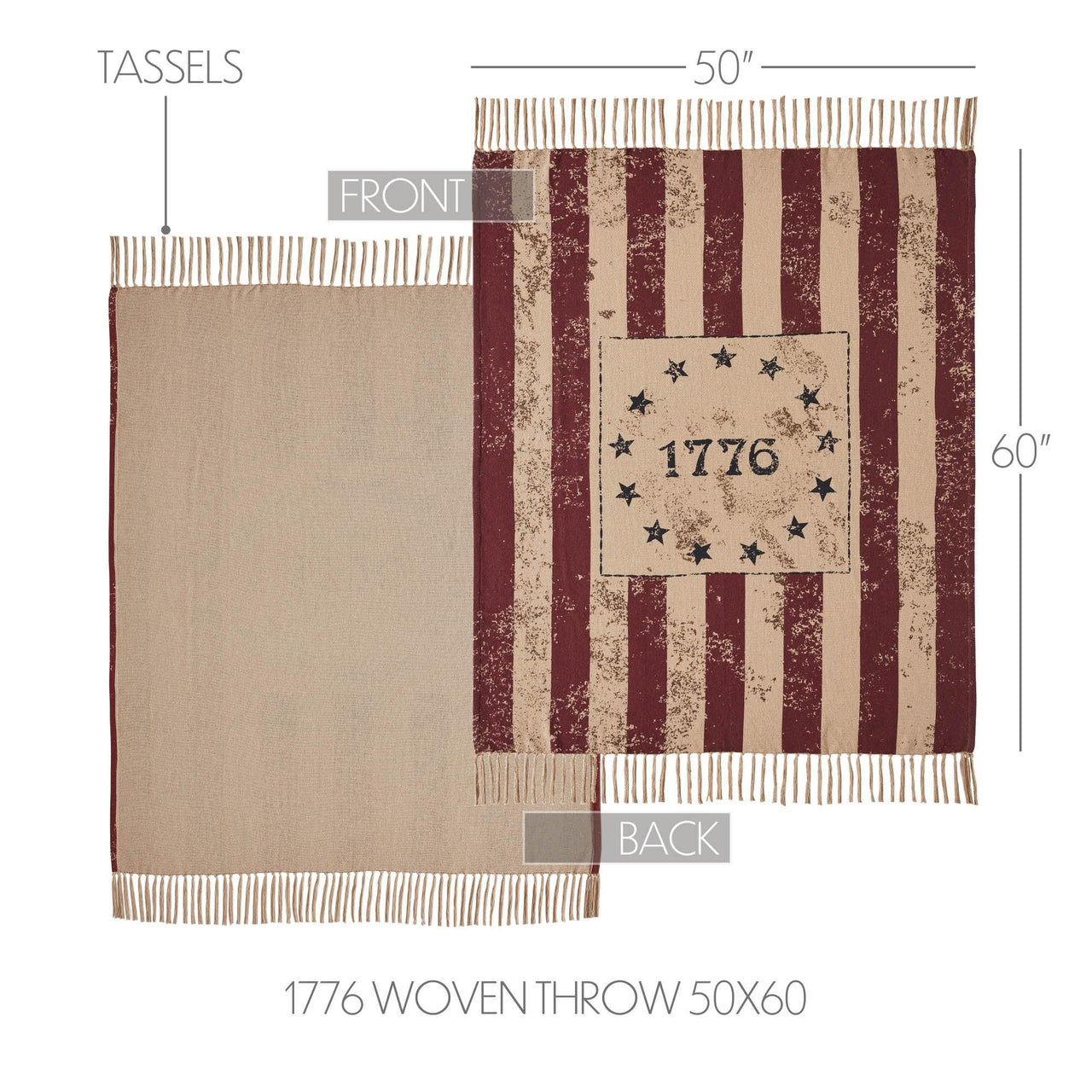 My Country 1776 Woven Throw 50x60 - The Fox Decor