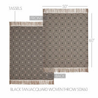 Thumbnail for Custom House Black Tan Jacquard Woven Throw 50x60 - The Fox Decor