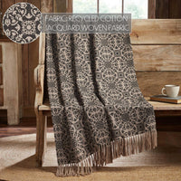 Thumbnail for Custom House Black Tan Jacquard Woven Throw 50x60 - The Fox Decor