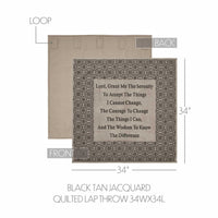 Thumbnail for Custom House Black Tan Jacquard Quilted Lap Throw 34Wx34L - The Fox Decor