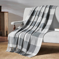 Annie Buffalo Check Grey Woven Throw 50x60 - The Fox Decor
