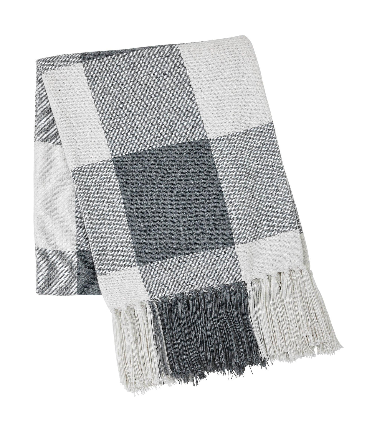 Annie Buffalo Check Grey Woven Throw 50x60 - The Fox Decor