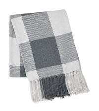 Annie Buffalo Check Grey Woven Throw 50x60 - The Fox Decor