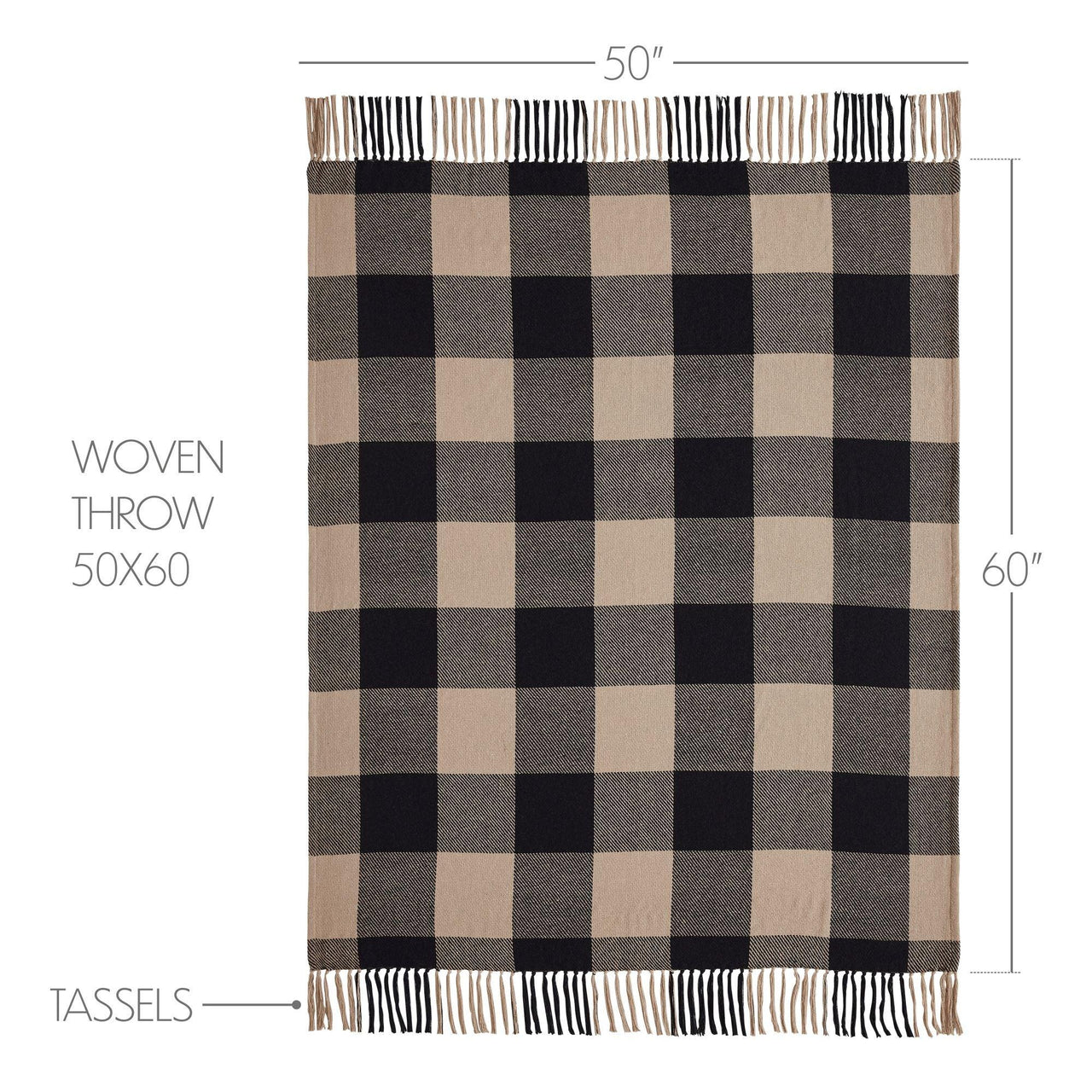 Black Check Woven Throw 50x60 - The Fox Decor