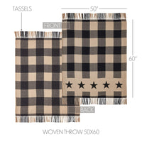 Thumbnail for Black Check Star Woven Throw 50x60 - The Fox Decor