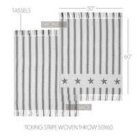 Thumbnail for Sawyer Mill Black Ticking Stripe Woven Throw 50x60 - The Fox Decor