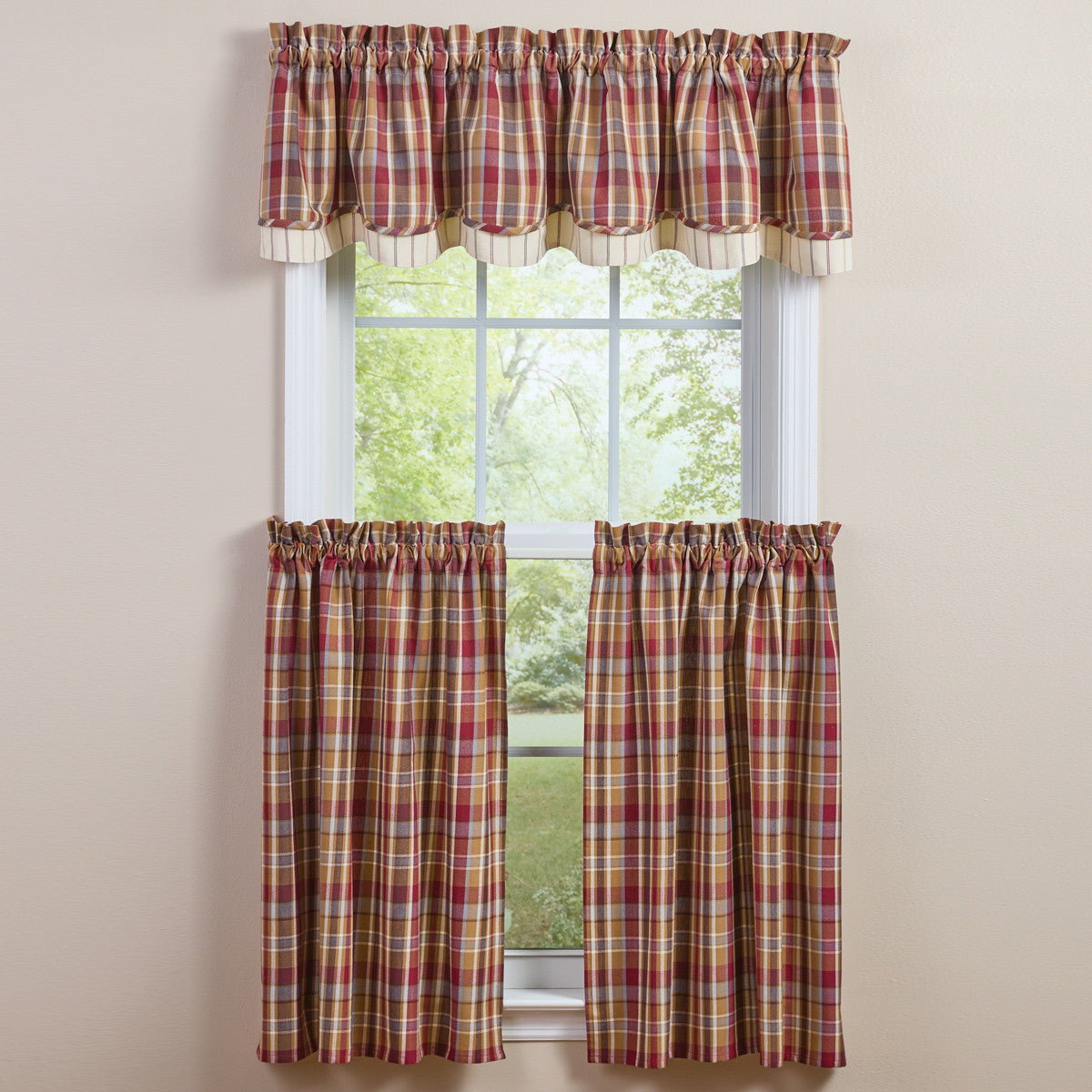 Gatlin Lined Layered Valance 16" L Set of 2  Park Designs