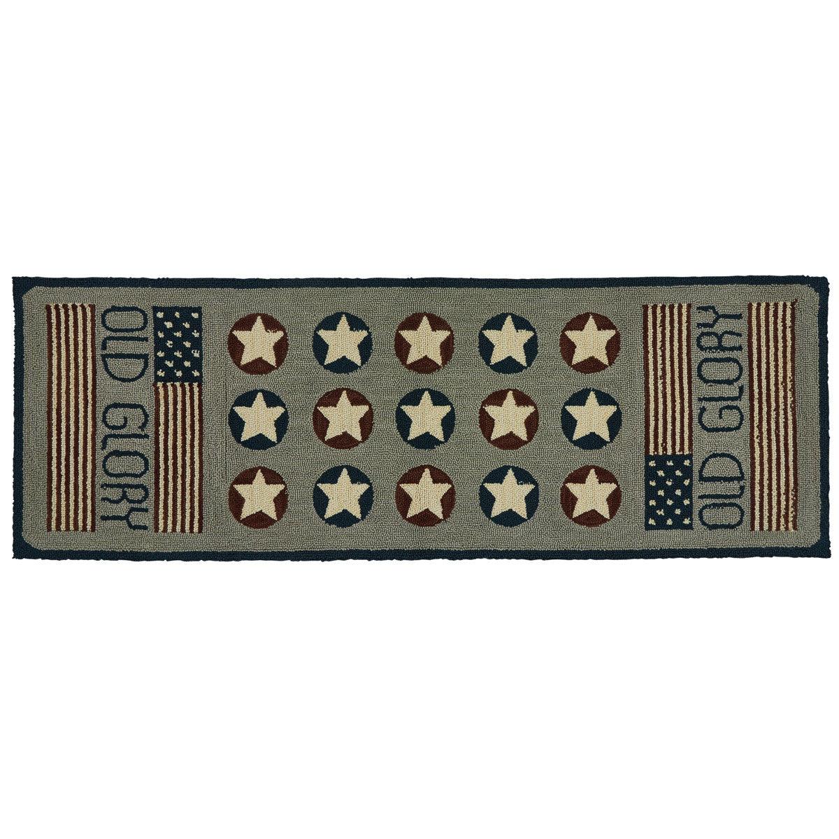 Old Glory Hooked Rug Runner 2' x 6' Park Designs