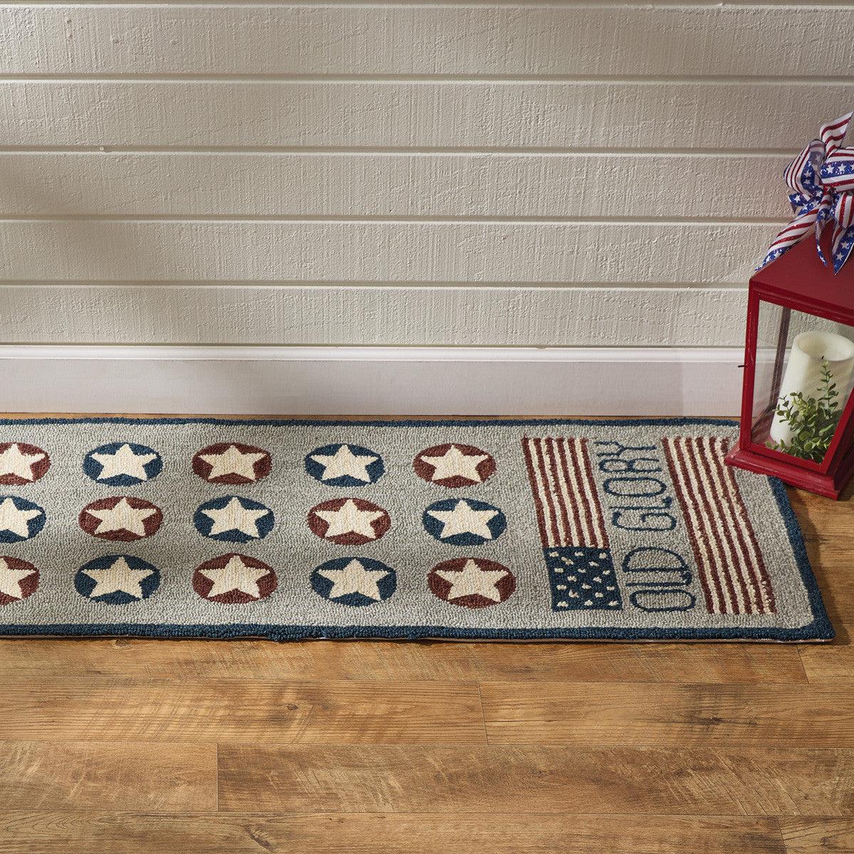 Old Glory Hooked Rug Runner 2' x 6' Park Designs