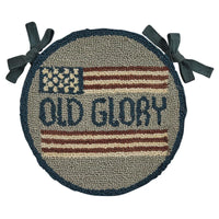 Thumbnail for Old Glory Hooked Chair Pad Set of 2 Park Designs