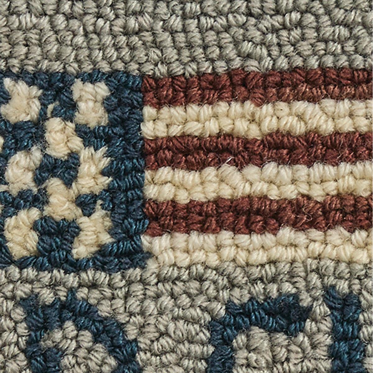 Old Glory Hooked Chair Pad Set of 2 Park Designs - The Fox Decor