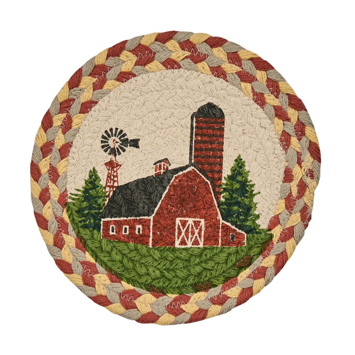 Barn Printed Braided Trivets 8" - Set of 6 Park Designs